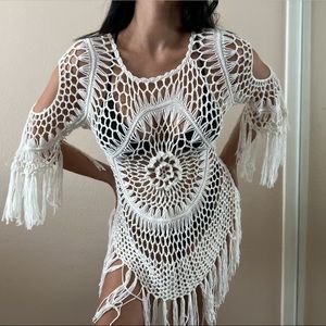 Crochet knitted cover up ( sold on Depop)